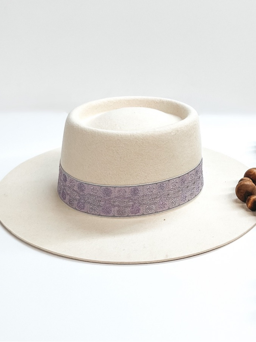 Lack of Color Women's LAVENDER LOLITA WOOL FELT HAT IN IVORY